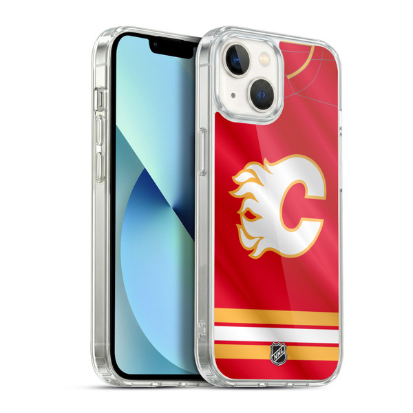 NHL Calgary Flames Jersey Soft Gel Case for Apple iPhone 13