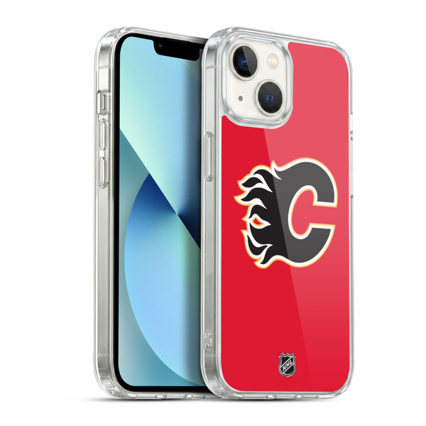 NHL Calgary Flames Plain Soft Gel Case for Apple iPhone 13