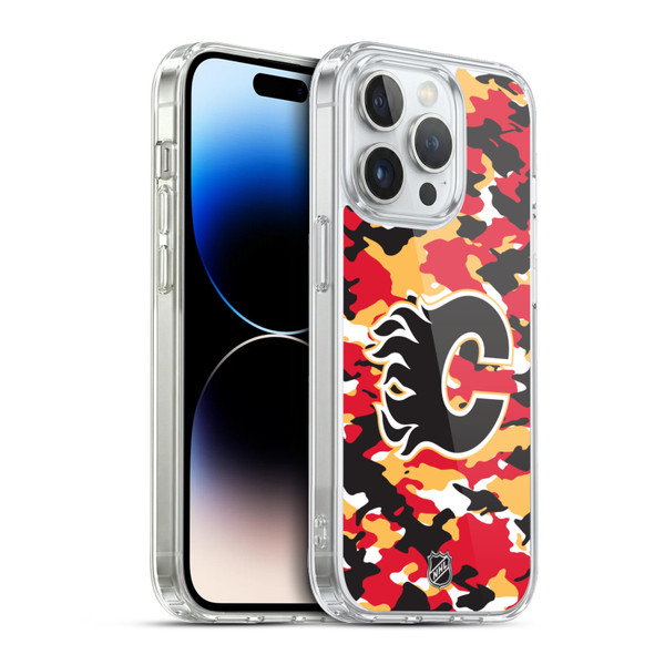 NHL Calgary Flames Camouflage Soft Gel Case for Apple iPhone 13 Pro & MagSafe