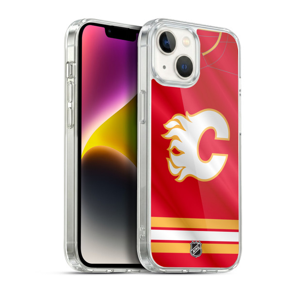 NHL Calgary Flames Jersey Soft Gel Case for Apple iPhone 14