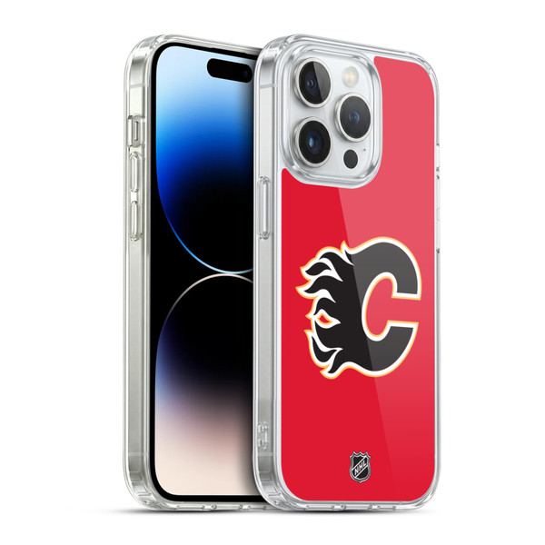 NHL Calgary Flames Plain Soft Gel Case for Apple iPhone 14 Pro & MagSafe