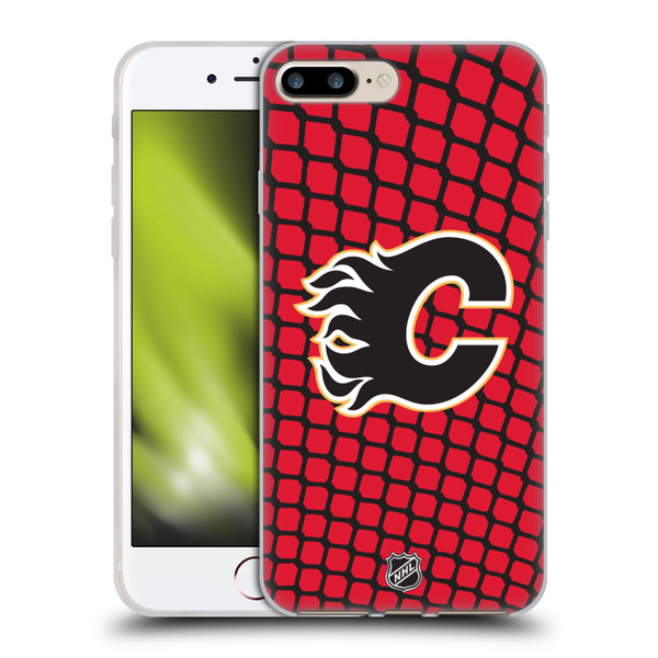 NHL Calgary Flames Net Pattern Soft Gel Case for Apple iPhone 7 Plus / iPhone 8 Plus