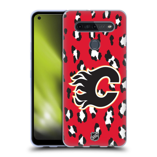 NHL Calgary Flames Leopard Patten Soft Gel Case for LG K51S