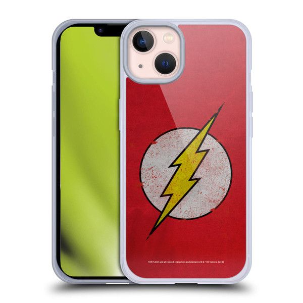 The Flash DC Comics Logo Distressed Look Soft Gel Case for Apple iPhone 13