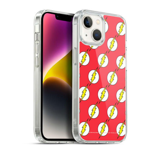 The Flash DC Comics Logo Pattern Soft Gel Case for Apple iPhone 14