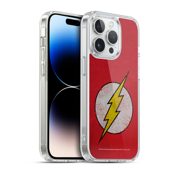 The Flash DC Comics Logo Distressed Look Soft Gel Case for Apple iPhone 14 Pro & MagSafe