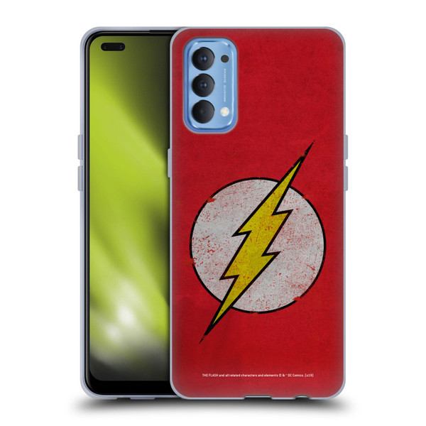 The Flash DC Comics Logo Distressed Look Soft Gel Case for OPPO Reno 4 5G