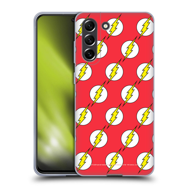 The Flash DC Comics Logo Pattern Soft Gel Case for Samsung Galaxy S21 FE 5G
