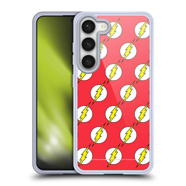 The Flash DC Comics Logo Pattern Soft Gel Case for Samsung Galaxy S23 5G