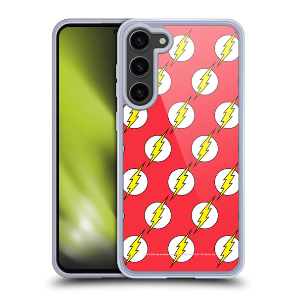 The Flash DC Comics Logo Pattern Soft Gel Case for Samsung Galaxy S23+ 5G
