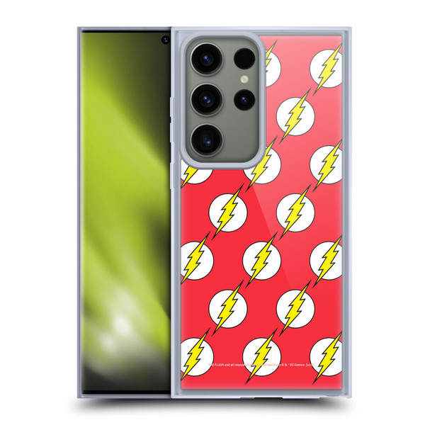 The Flash DC Comics Logo Pattern Soft Gel Case for Samsung Galaxy S23 Ultra 5G