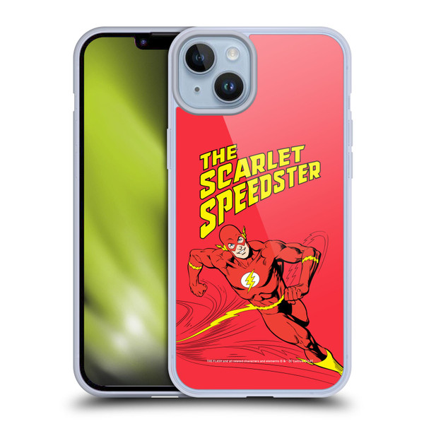 The Flash DC Comics Vintage Scarlet Speedster Soft Gel Case for Apple iPhone 14 Plus
