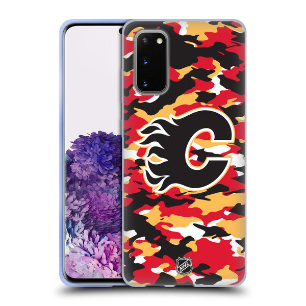 NHL Calgary Flames Camouflage Soft Gel Case for Samsung Galaxy S20 / S20 5G
