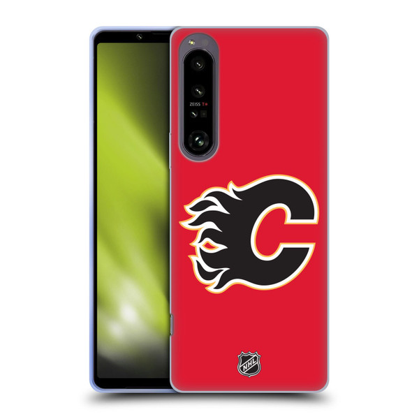 NHL Calgary Flames Plain Soft Gel Case for Sony Xperia 1 IV
