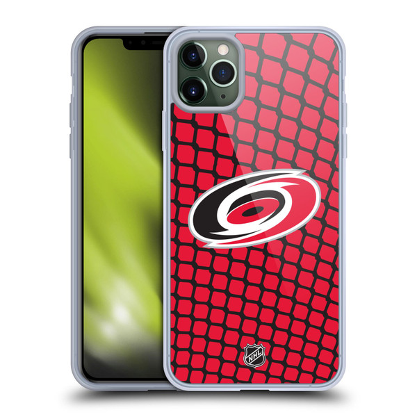 NHL Carolina Hurricanes Net Pattern Soft Gel Case for Apple iPhone 11 Pro Max