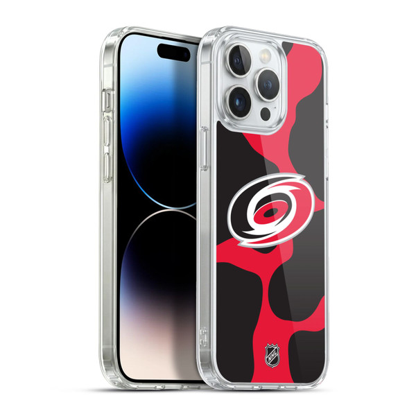 NHL Carolina Hurricanes Cow Pattern Soft Gel Case for Apple iPhone 13 Pro Max