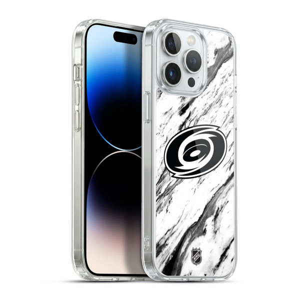 NHL Carolina Hurricanes Marble Soft Gel Case for Apple iPhone 13 Pro Max
