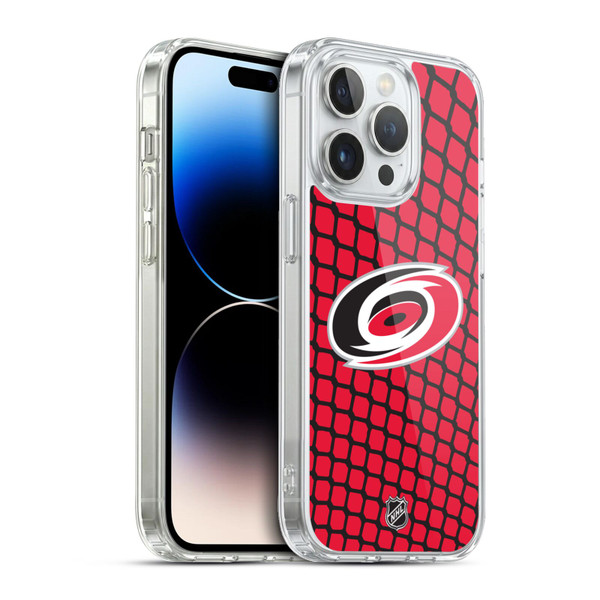 NHL Carolina Hurricanes Net Pattern Soft Gel Case for Apple iPhone 13 Pro
