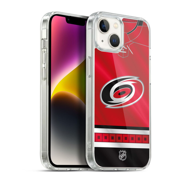 NHL Carolina Hurricanes Jersey Soft Gel Case for Apple iPhone 14 Plus
