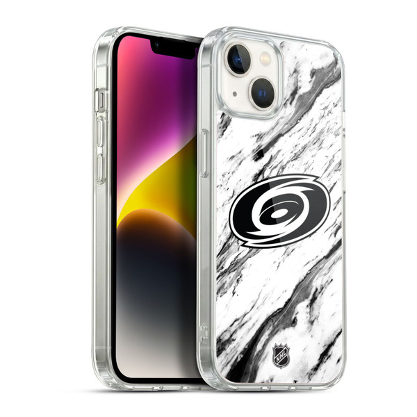 NHL Carolina Hurricanes Marble Soft Gel Case for Apple iPhone 14 Plus