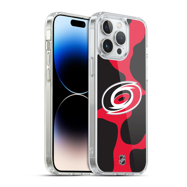 NHL Carolina Hurricanes Cow Pattern Soft Gel Case for Apple iPhone 14 Pro Max