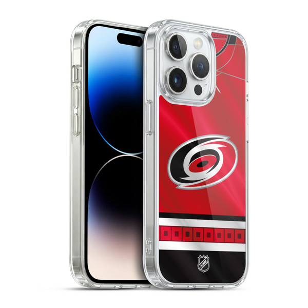 NHL Carolina Hurricanes Jersey Soft Gel Case for Apple iPhone 14 Pro