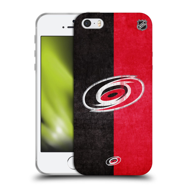 NHL Carolina Hurricanes Half Distressed Soft Gel Case for Apple iPhone 5 / 5s / iPhone SE 2016