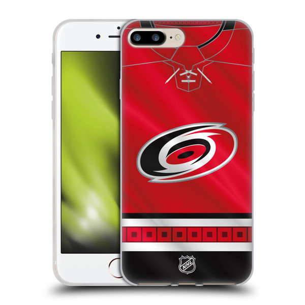 NHL Carolina Hurricanes Jersey Soft Gel Case for Apple iPhone 7 Plus / iPhone 8 Plus