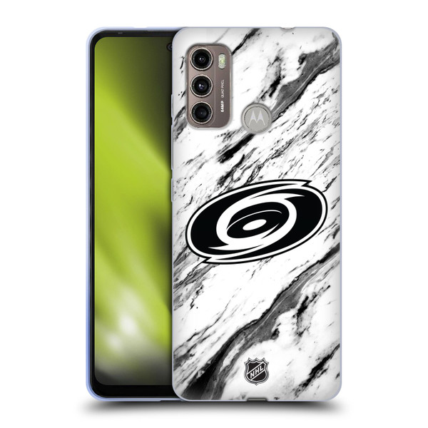 NHL Carolina Hurricanes Marble Soft Gel Case for Motorola Moto G60 / Moto G40 Fusion