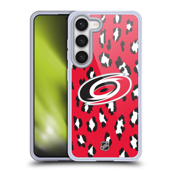 NHL Carolina Hurricanes Leopard Patten Soft Gel Case for Samsung Galaxy S23 5G