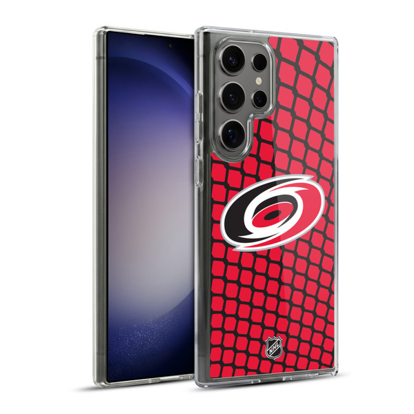 NHL Carolina Hurricanes Net Pattern Soft Gel Case for Samsung Galaxy S23 Ultra 5G