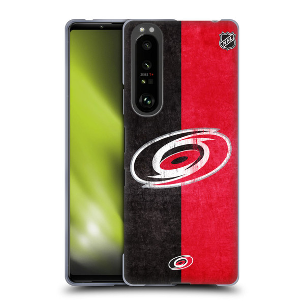 NHL Carolina Hurricanes Half Distressed Soft Gel Case for Sony Xperia 1 III