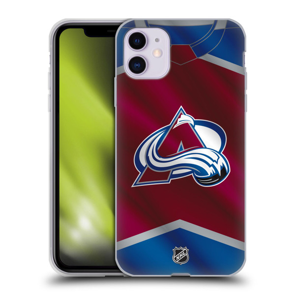 NHL Colorado Avalanche Jersey Soft Gel Case for Apple iPhone 11