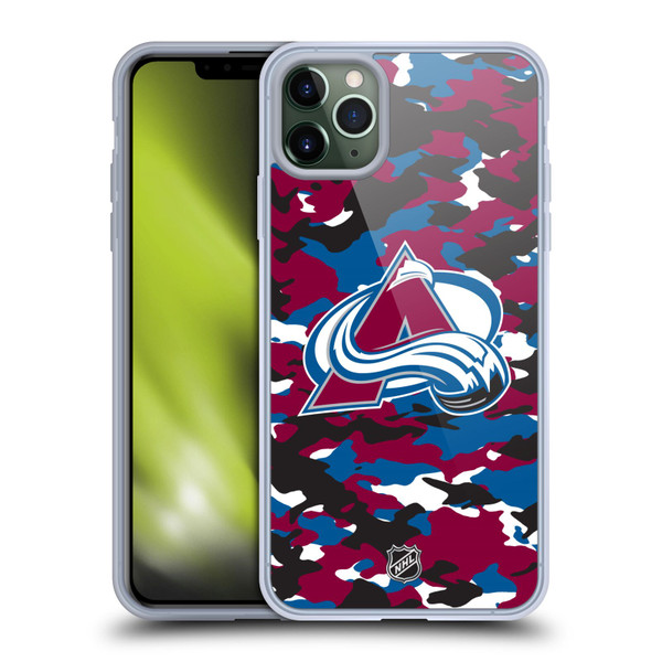 NHL Colorado Avalanche Camouflage Soft Gel Case for Apple iPhone 11 Pro Max