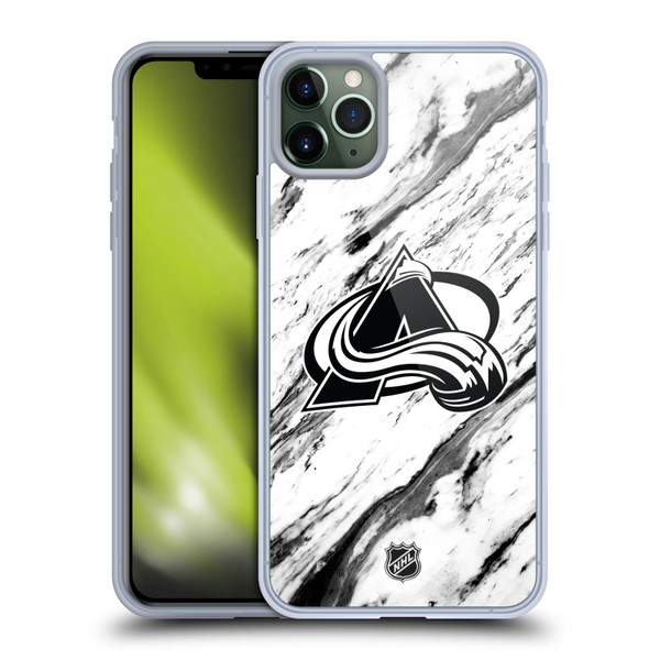 NHL Colorado Avalanche Marble Soft Gel Case for Apple iPhone 11 Pro Max