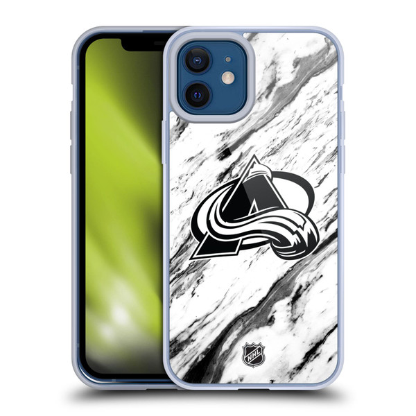 NHL Colorado Avalanche Marble Soft Gel Case for Apple iPhone 12 / iPhone 12 Pro