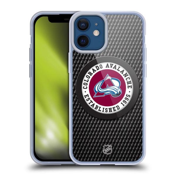 NHL Colorado Avalanche Puck Texture Soft Gel Case for Apple iPhone 12 Mini
