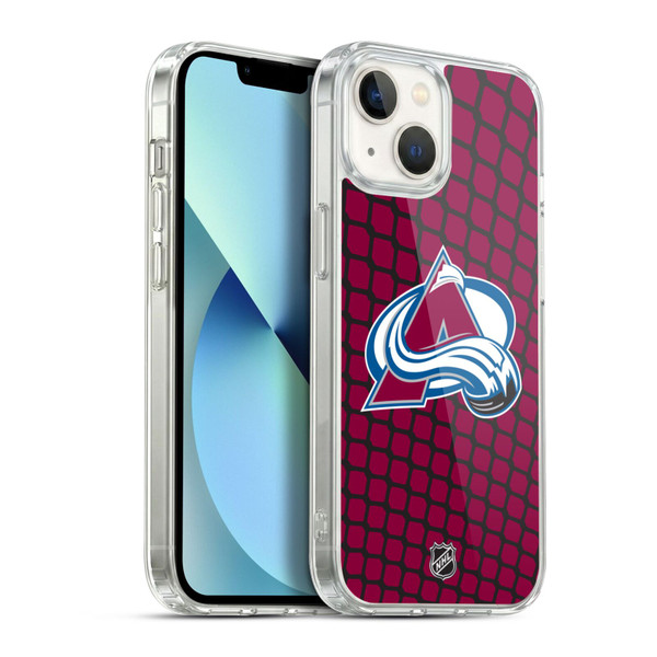 NHL Colorado Avalanche Net Pattern Soft Gel Case for Apple iPhone 13