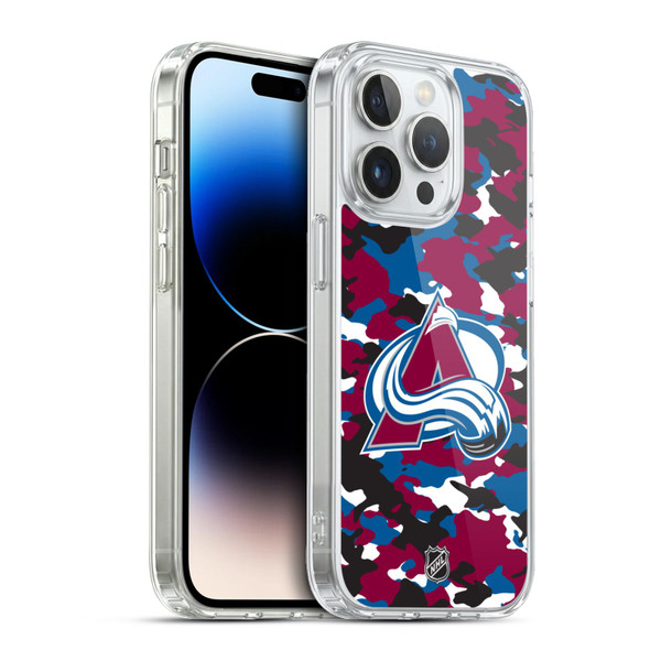 NHL Colorado Avalanche Camouflage Soft Gel Case for Apple iPhone 13 Pro & MagSafe