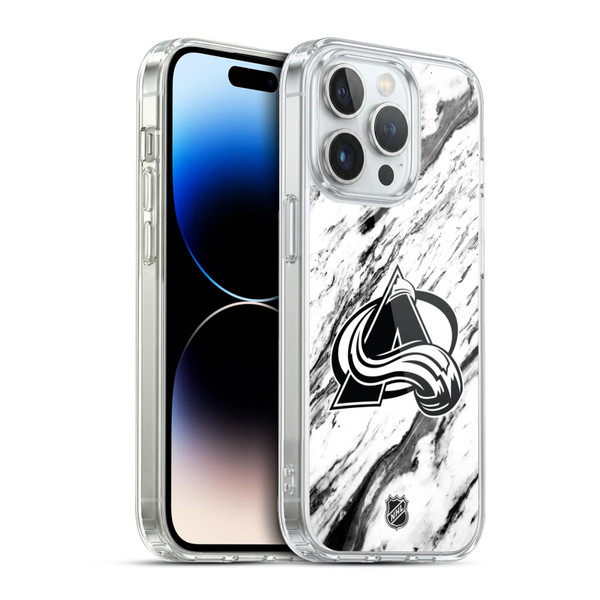 NHL Colorado Avalanche Marble Soft Gel Case for Apple iPhone 13 Pro & MagSafe
