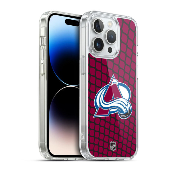 NHL Colorado Avalanche Net Pattern Soft Gel Case for Apple iPhone 13 Pro & MagSafe