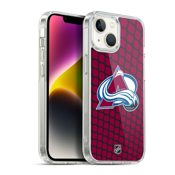 NHL Colorado Avalanche Net Pattern Soft Gel Case for Apple iPhone 14