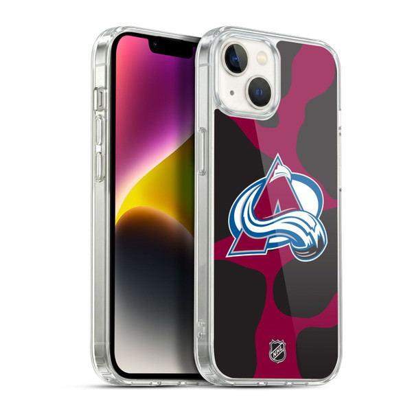 NHL Colorado Avalanche Cow Pattern Soft Gel Case for Apple iPhone 14 Plus & MagSafe