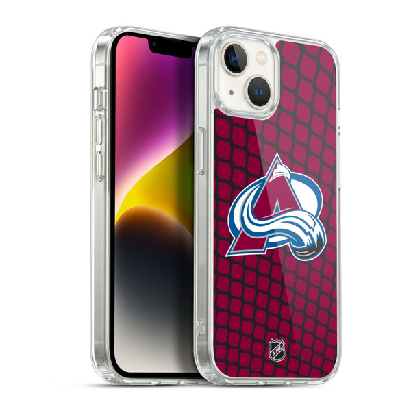 NHL Colorado Avalanche Net Pattern Soft Gel Case for Apple iPhone 14 Plus & MagSafe