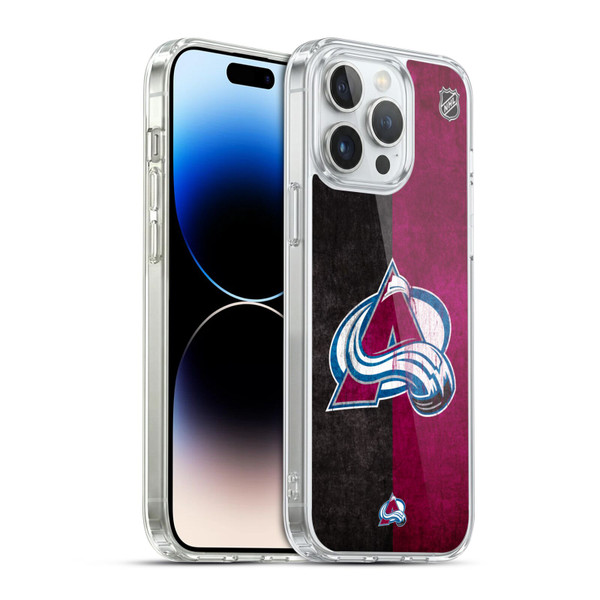 NHL Colorado Avalanche Half Distressed Soft Gel Case for Apple iPhone 14 Pro Max & MagSafe