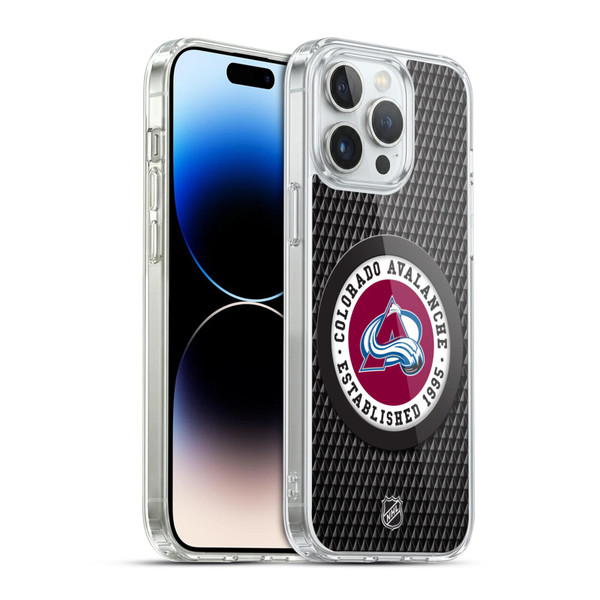 NHL Colorado Avalanche Puck Texture Soft Gel Case for Apple iPhone 14 Pro Max & MagSafe
