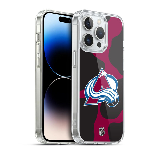 NHL Colorado Avalanche Cow Pattern Soft Gel Case for Apple iPhone 14 Pro & MagSafe
