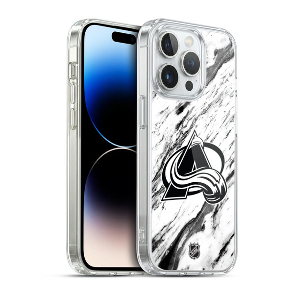 NHL Colorado Avalanche Marble Soft Gel Case for Apple iPhone 14 Pro & MagSafe