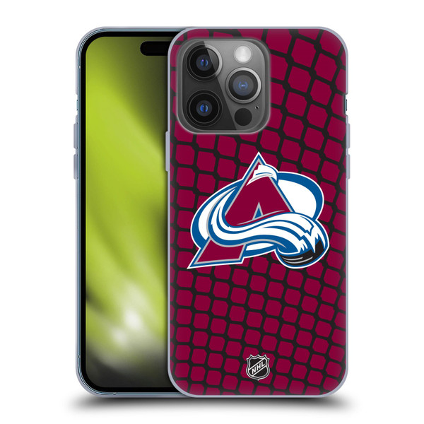 NHL Colorado Avalanche Net Pattern Soft Gel Case for Apple iPhone 14 Pro