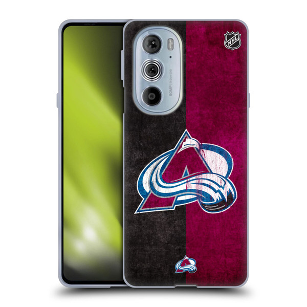 NHL Colorado Avalanche Half Distressed Soft Gel Case for Motorola Edge X30